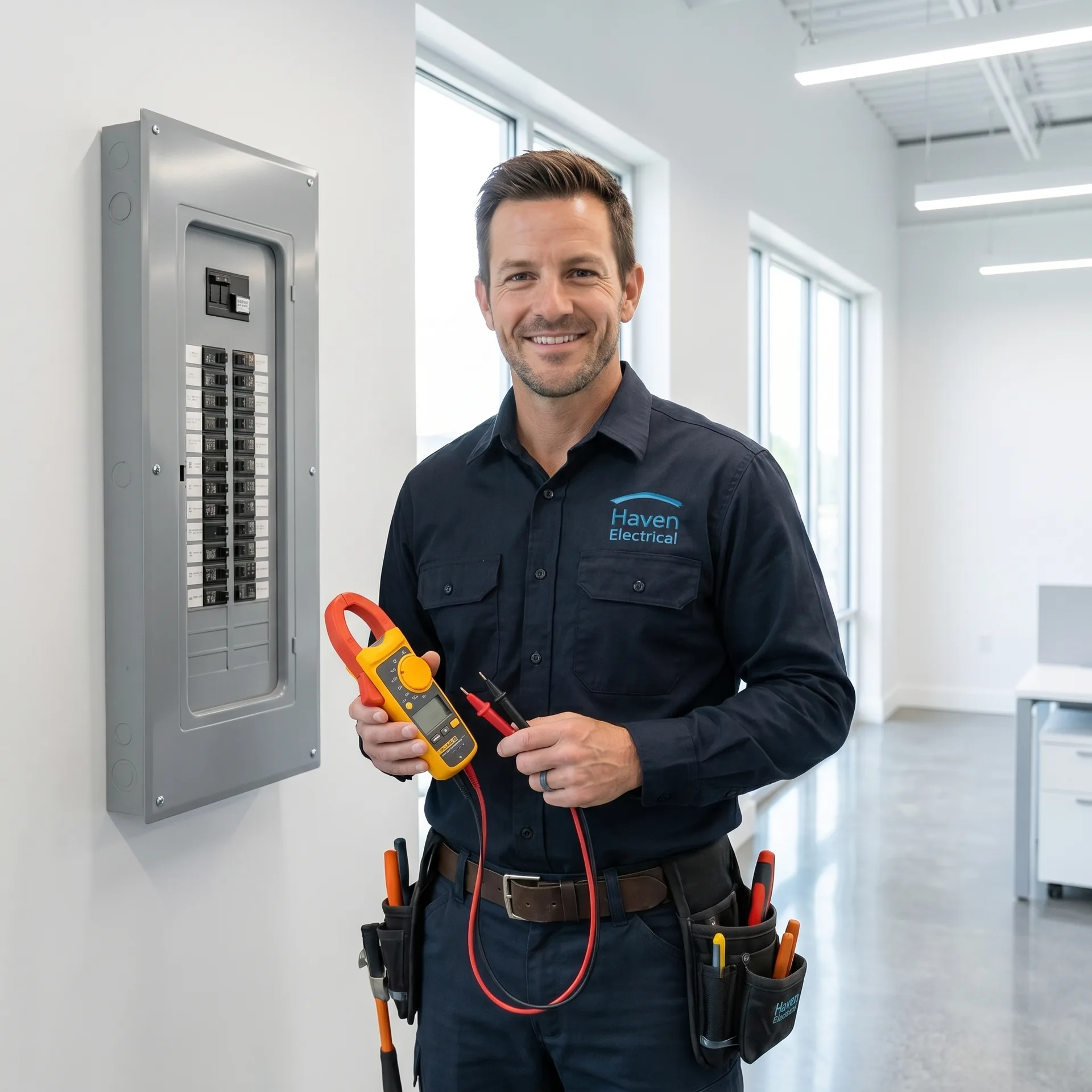 Haven Electrical electrician carrying out commercial fault finding in Cork